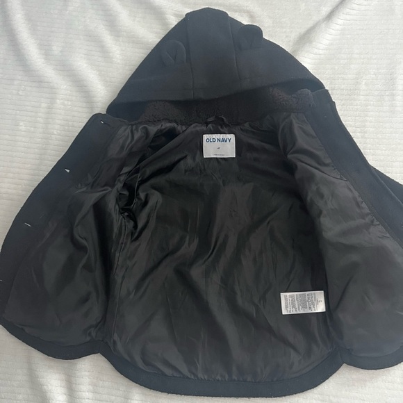 Old Navy Kids Black Pea Coat with Hood - Picture 3 of 5